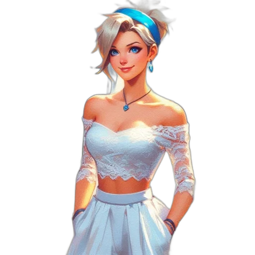 dress, staff, crown, face, concept art, pixel art, fantasy art, anime transparent PNG cut-out