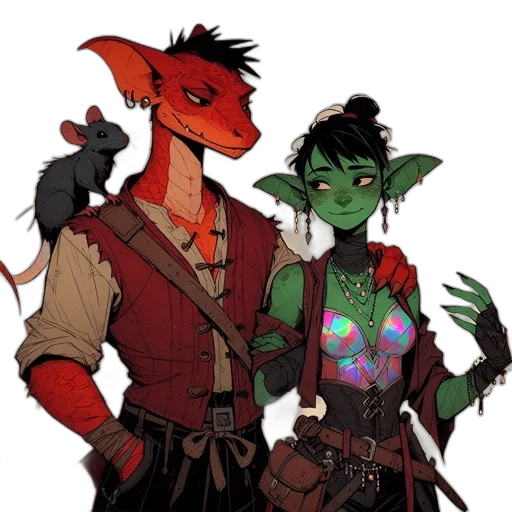 dragon, staff, concept art, fantasy art, pixel art, comic book art, red, green transparent PNG cut-out