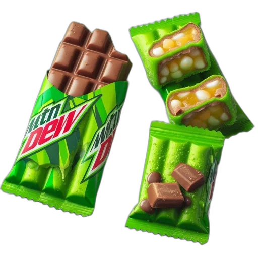 food, weapon, 3d render, photorealistic, concept art, green, neon, chocolate transparent PNG cut-out