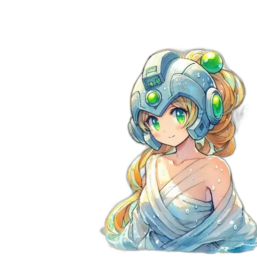 dress, crown, staff, mask, anime, pixel art, watercolor, concept art transparent PNG cut-out