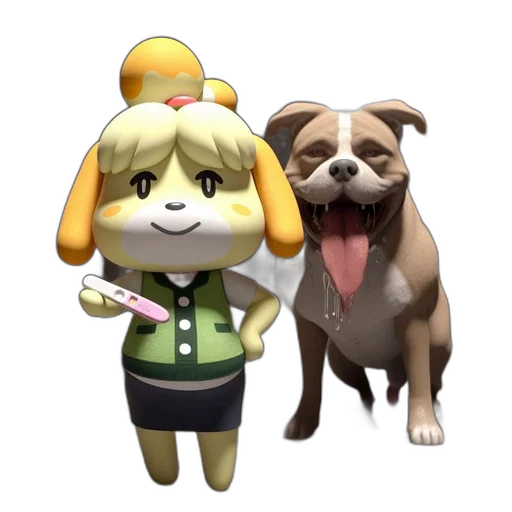 staff, animal, creature, concept art, 3d render, pixel art, cartoon, two transparent PNG cut-out