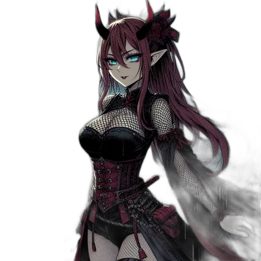 dragon, dress, staff, mask, fantasy art, concept art, anime, pixel art transparent PNG cut-out