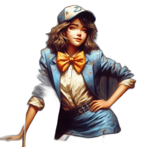 staff, hat, concept art, pixel art, photorealistic, comic book art, blue, portrait transparent PNG cut-out