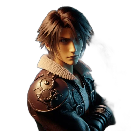jacket, face, fantasy art, concept art, photorealistic, pixel art, dark, individual transparent PNG cut-out