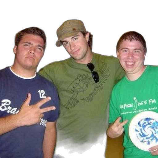 staff, three, men, pose, picture, one, wearing, green transparent PNG cut-out