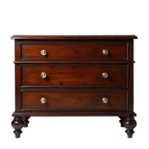 furniture, crown, jewelry, photorealistic, classic, wooden, dresser, dark transparent PNG cut-out
