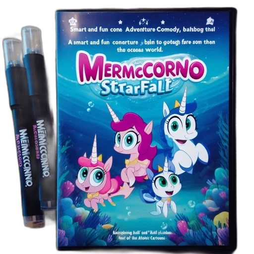 underwater, colorful, dvd, blu-ray, cover, shows, four, animated transparent PNG cut-out