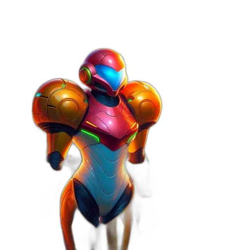 robot, weapon, mask, 3d render, concept art, fantasy art, pixel art, outer space transparent PNG cut-out