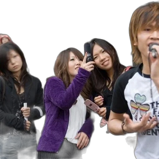 staff, photorealistic, 3d render, group, young, people, one, purple transparent PNG cut-out