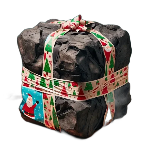 3d render, photorealistic, teal, backdrop, features, wrapped, gift, christmas-themed transparent PNG cut-out