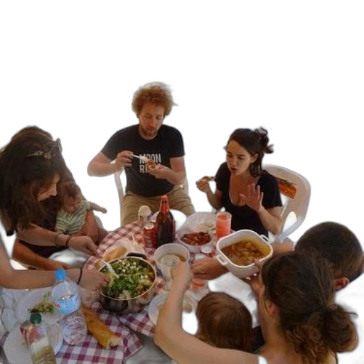 food, underwater, group, people, enjoying, meal, together, outdoor transparent PNG cut-out