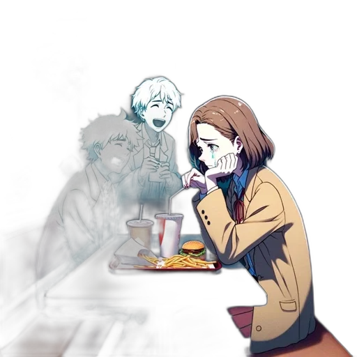 food, jacket, creature, face, concept art, watercolor, comic book art, anime transparent PNG cut-out