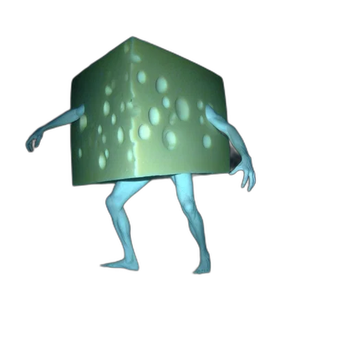 robot, creature, umbrella, hat, 3d render, concept art, vaporwave, pixel art transparent PNG cut-out