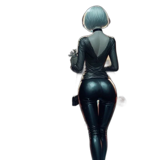 robot, jacket, dress, weapon, concept art, cyberpunk, comic book art, watercolor transparent PNG cut-out