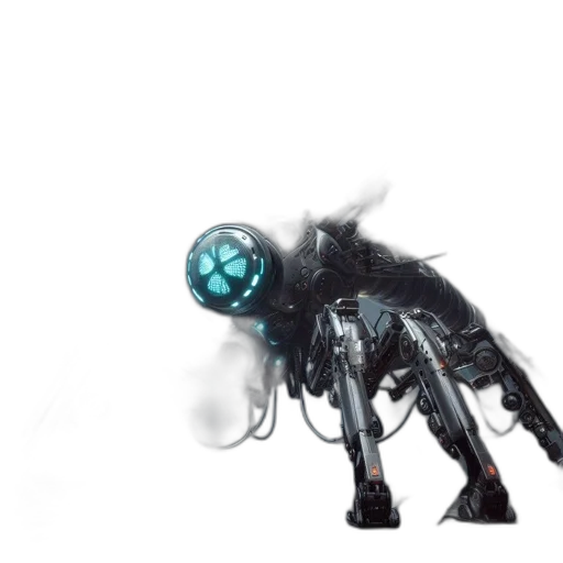 robot, creature, animal, weapon, concept art, 3d render, cyberpunk, fantasy art transparent PNG cut-out