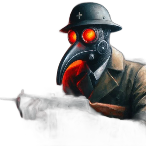 mask, weapon, hat, robot, concept art, watercolor, fantasy art, pixel art transparent PNG cut-out
