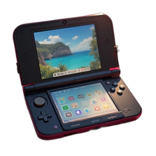 weapon, 3d render, red, nintendo, 3ds transparent PNG cut-out
