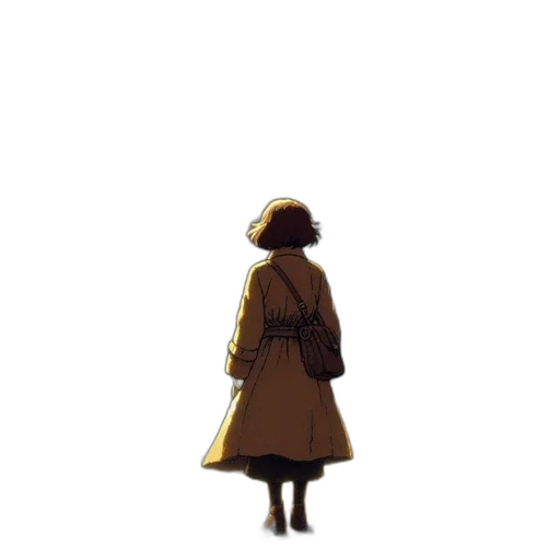 jacket, dress, hat, staff, concept art, watercolor, pixel art, anime transparent PNG cut-out