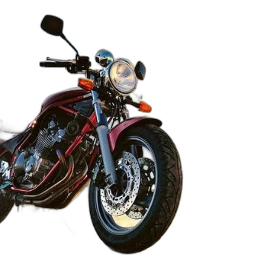 photorealistic, 3d render, concept art, red, motorcycle, parked, front, large transparent PNG cut-out