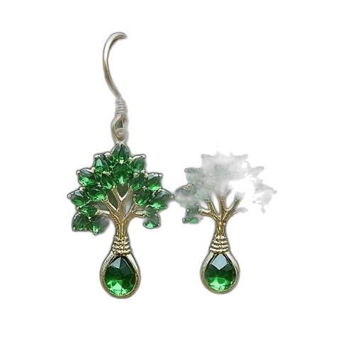 jewelry, green, tree, life, earrings, simulated, garnetles transparent PNG cut-out