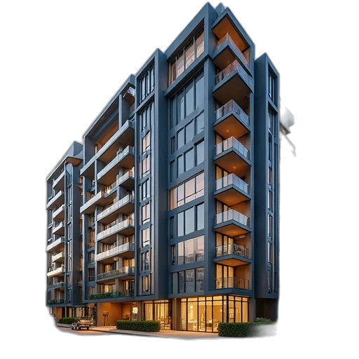 building, 3d render, photorealistic, concept art transparent PNG cut-out