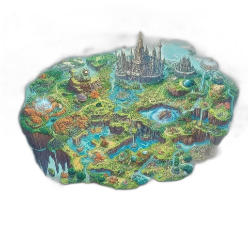 concept art, fantasy art, 3d render, underwater, fog, forest, expansive, view transparent PNG cut-out