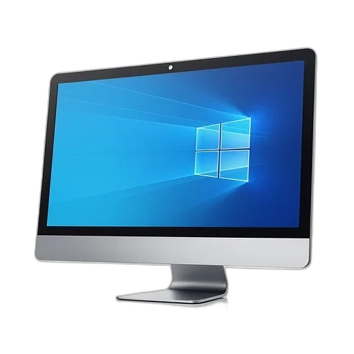3d render, photorealistic, modern, computer, monitor, sleek, design, blue transparent PNG cut-out