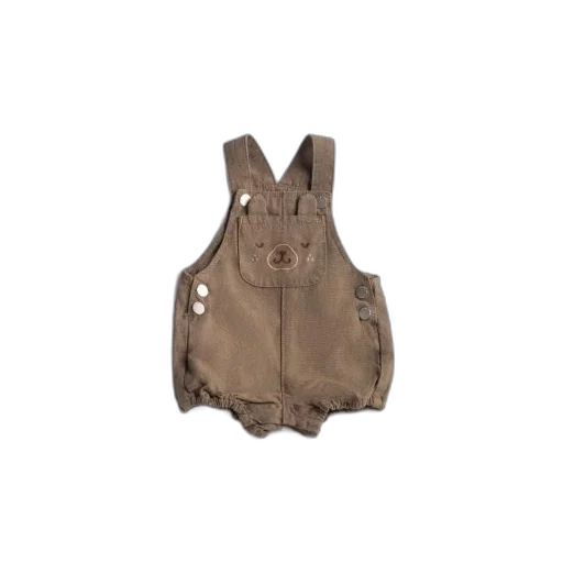 jacket, dress, mask, earth tones, brown, baby, overalls, cute transparent PNG cut-out