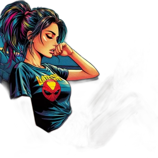 comic book art, concept art, pixel art, fantasy art, neon lights, fire, colorful, neon transparent PNG cut-out
