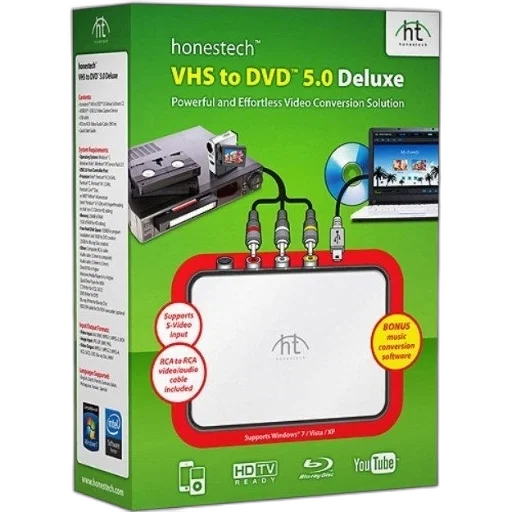 image, product, box, honestech, vhs, dvd, deluxe, featuring transparent PNG cut-out