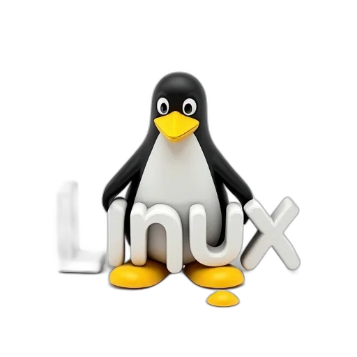 3d render, pixel art, stylized, penguin, character, black, body, yellow transparent PNG cut-out