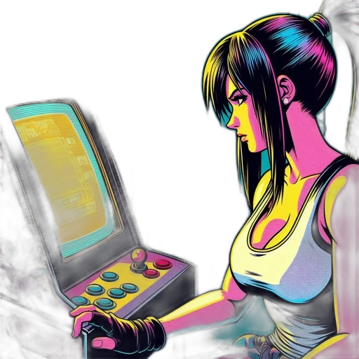 robot, weapon, cyberpunk, vaporwave, concept art, comic book art, neon lights, neon transparent PNG cut-out