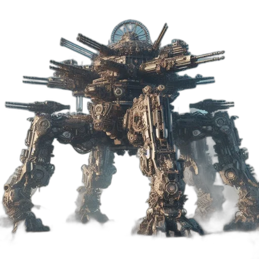 robot, weapon, animal, creature, concept art, 3d render, fantasy art, pixel art transparent PNG cut-out