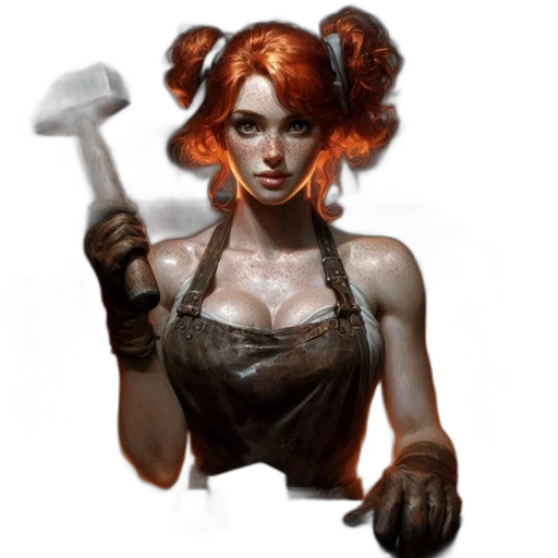 staff, weapon, concept art, fantasy art, comic book art, pixel art, woman, vibrant transparent PNG cut-out