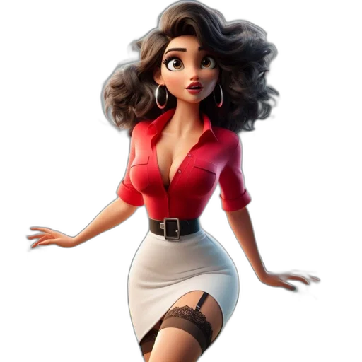 dress, 3d render, concept art, cartoon, comic book art, woman, lab, interacts transparent PNG cut-out