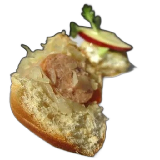 food, crown, face, animal, photorealistic, 3d render, close-up, sausage transparent PNG cut-out