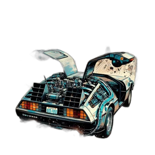 car, robot, weapon, shoes, concept art, cyberpunk, pixel art, comic book art transparent PNG cut-out