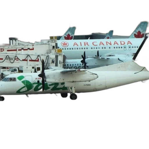 3d render, concept art, jazz, plane, parked, next, air, canada transparent PNG cut-out