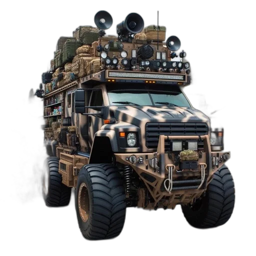 weapon, car, robot, concept art, 3d render, fantasy art, imposing, modified transparent PNG cut-out