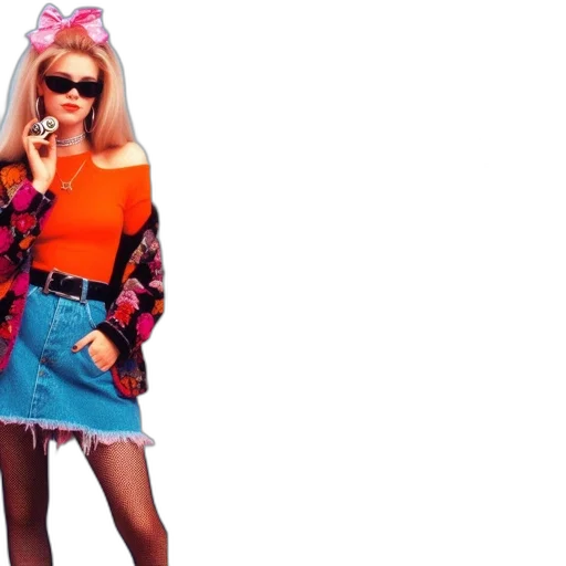jacket, dress, neon, individual, colorful, attire, blonde, wig transparent PNG cut-out