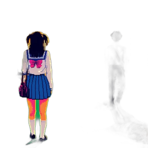 dress, robot, creature, mask, concept art, 3d render, anime, vaporwave transparent PNG cut-out