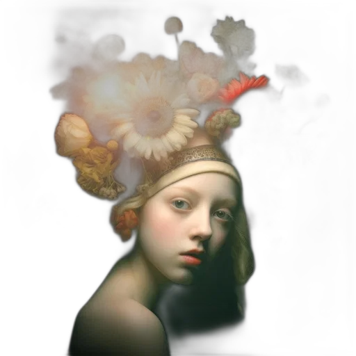 hat, crown, mask, face, photorealistic, concept art, fantasy art, oil painting transparent PNG cut-out