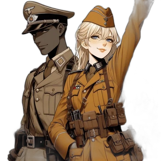 staff, weapon, hat, jacket, anime, concept art, cartoon, comic book art transparent PNG cut-out
