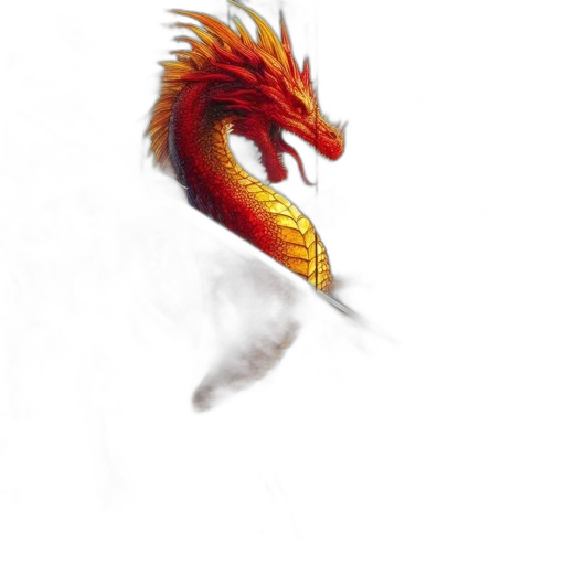 dragon, staff, animal, creature, fantasy art, concept art, photorealistic, pixel art transparent PNG cut-out