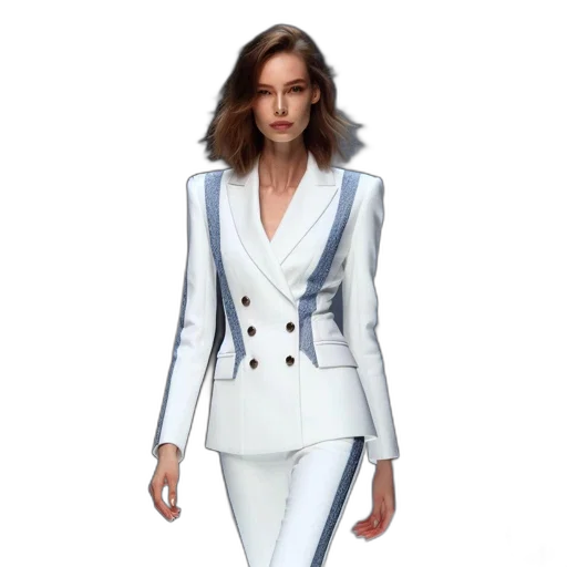 jacket, fashion, runway, scene, features, model, wearing, double-breasted transparent PNG cut-out