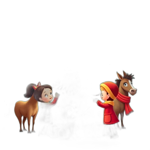 animal, concept art, fantasy art, 3d render, cartoon, snow, fog, forest transparent PNG cut-out