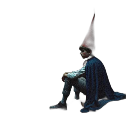 hat, creature, staff, crown, concept art, 3d render, outer space, dark transparent PNG cut-out