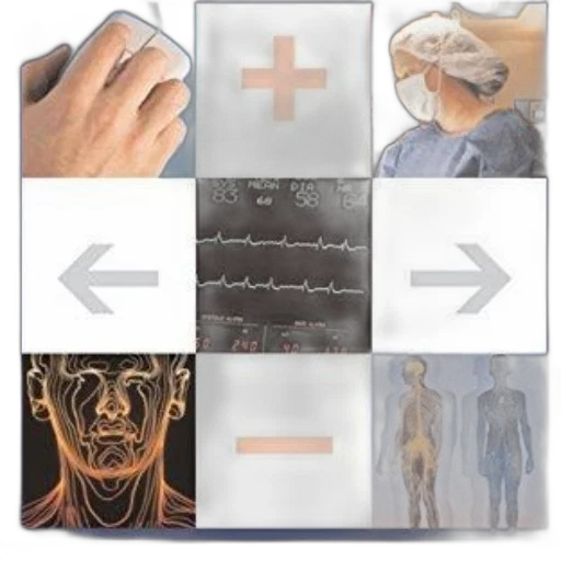 jewelry, mask, collage, featuring, medical, imagery, including, hand transparent PNG cut-out