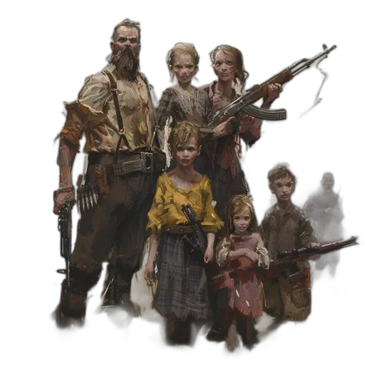 weapon, concept art, photorealistic, pixel art, fantasy art, earth tones, golden, family transparent PNG cut-out