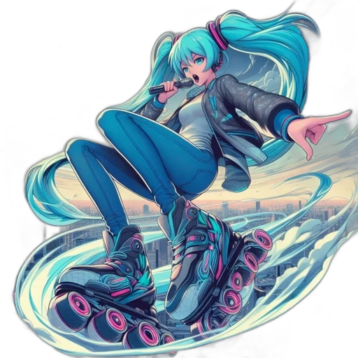 shoes, jacket, concept art, vaporwave, anime, pixel art, neon lights, blue transparent PNG cut-out